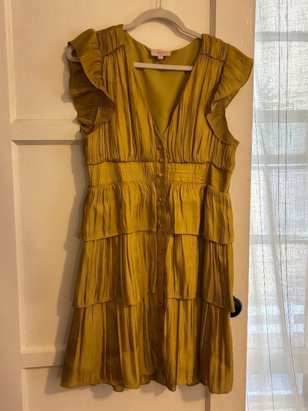 Ciebon Metallic Stripe Ruffle Dress ✨